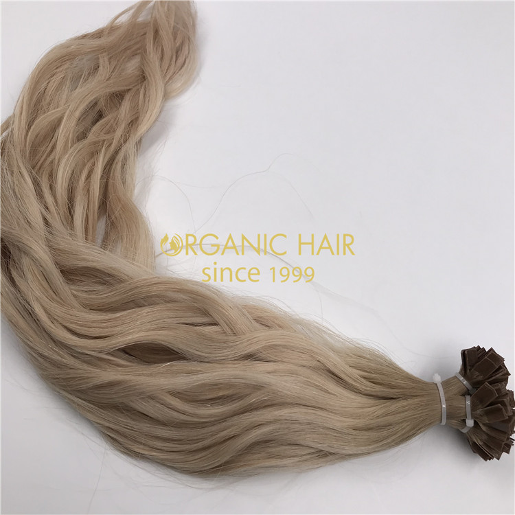 Keratin flat tip hair extensions with customized color X241